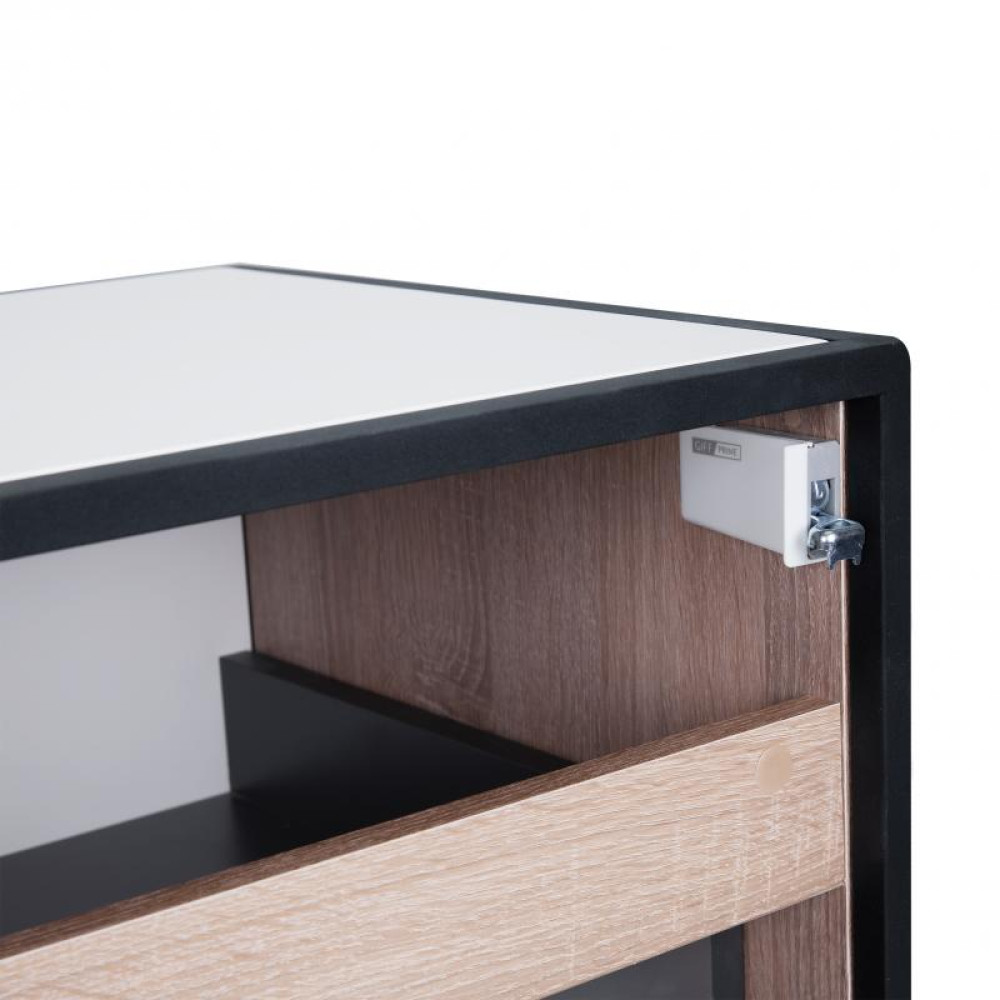 Тумба підвісна Qtap Taurus 800х476х469 White / Whitish oak зі стільницею QT2479TPT803WWO