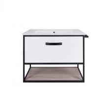 Комплект Qtap Taurus 600х580х437 White / Whitish oak тумба підвісна + раковина врізна QT2472TPT603WWO