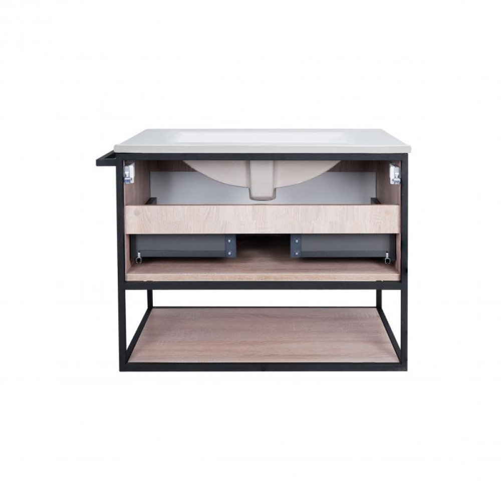 Комплект Qtap Taurus 600х580х437 White / Whitish oak тумба підвісна + раковина врізна QT2472TPT603WWO