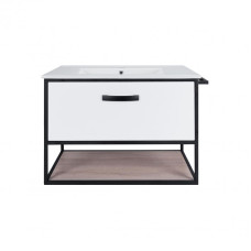 Комплект Qtap Taurus 700х580х437 White / Whitish oak тумба підвісна + раковина врізна QT2472TPT703WWO