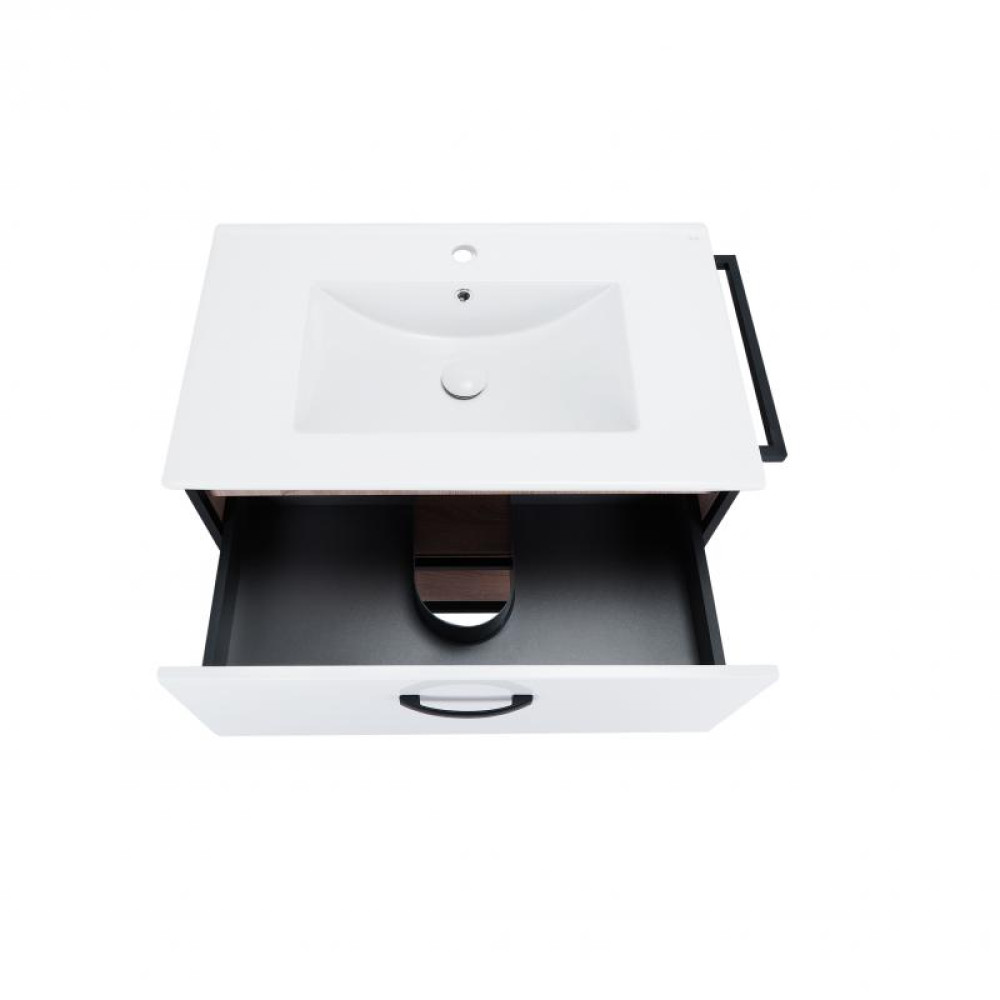 Комплект Qtap Taurus 700х580х437 White / Whitish oak тумба підвісна + раковина врізна QT2472TPT703WWO