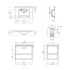 Комплект Qtap Taurus 700х580х437 White / Whitish oak тумба підвісна + раковина врізна QT2472TPT703WWO