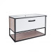 Комплект Qtap Taurus 800х580х437 White / Whitish oak тумба підвісна + раковина врізна QT2472TPT803WWO