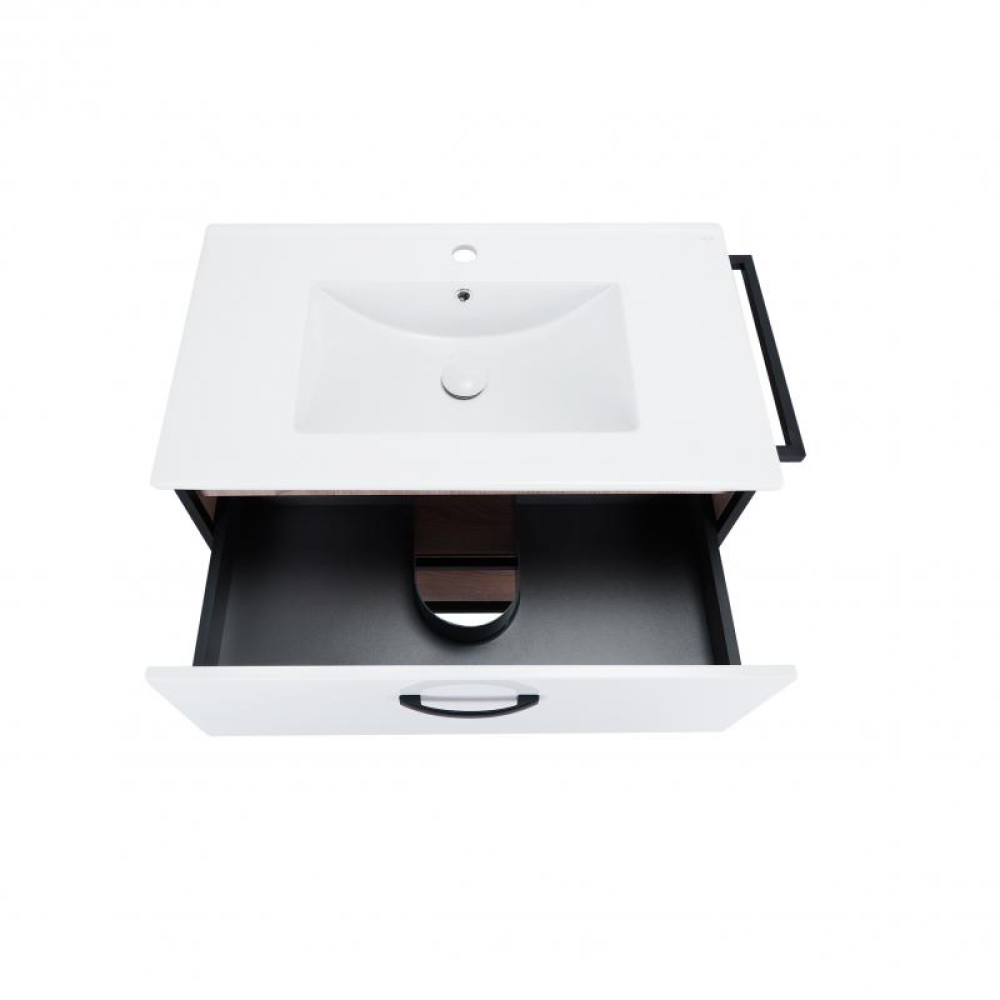 Комплект Qtap Taurus 800х580х437 White / Whitish oak тумба підвісна + раковина врізна QT2472TPT803WWO