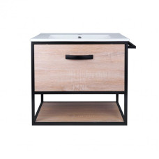 Комплект Qtap Taurus 600х580х437 Whitish oak тумба підвісна + раковина врізна QT2472TPT603WO