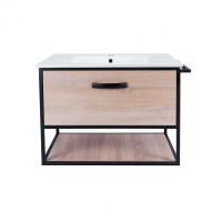 Комплект Qtap Taurus 700х580х437 Whitish oak тумба підвісна + раковина врізна QT2472TPT703WO