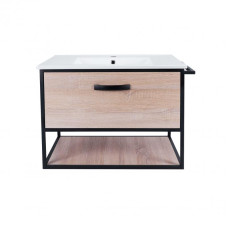 Комплект Qtap Taurus 700х580х437 Whitish oak тумба підвісна + раковина врізна QT2472TPT703WO