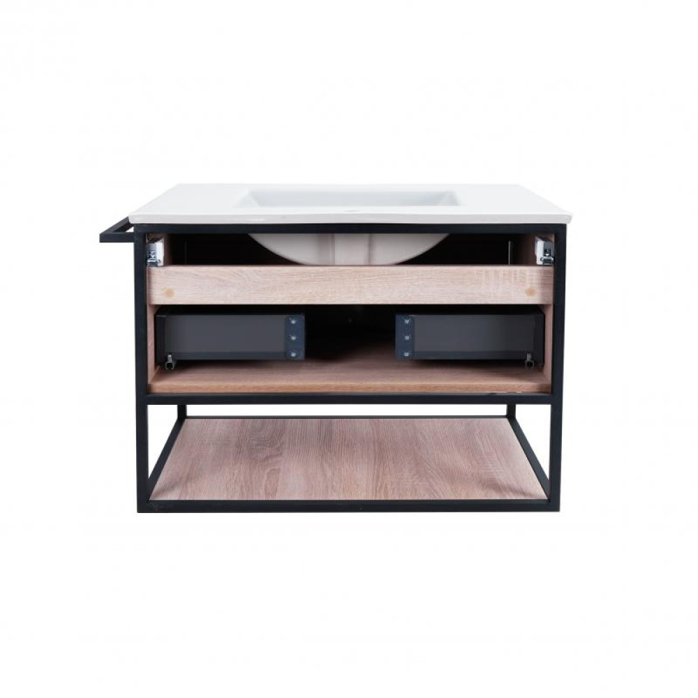Комплект Qtap Taurus 800х580х437 Whitish oak тумба підвісна + раковина врізна QT2472TPT803WO