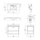 Комплект Qtap Taurus 800х580х437 Whitish oak тумба підвісна + раковина врізна QT2472TPT803WO