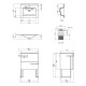 Комплект Qtap Taurus 600х800х437 Whitish oak тумба для підлоги + раковина врізна QT2471TNT603WO