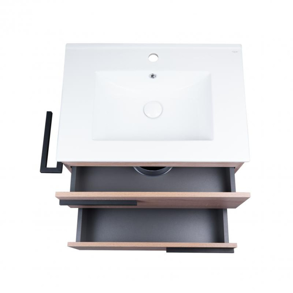 Комплект Qtap Taurus 700х800х437 Whitish oak тумба для підлоги + раковина врізна QT2471TNT703WO