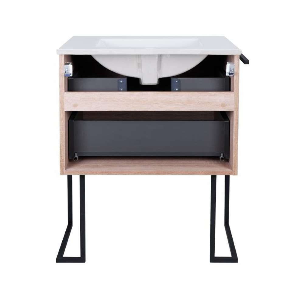 Комплект Qtap Taurus 700х800х437 Whitish oak тумба для підлоги + раковина врізна QT2471TNT703WO