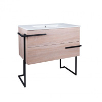 Комплект Qtap Taurus Whitish oak підлогова тумба + раковина врізна QT2471TNT803WO