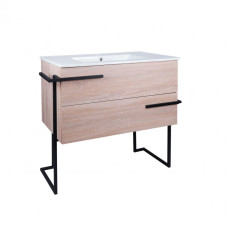 Комплект Qtap Taurus Whitish oak підлогова тумба + раковина врізна QT2471TNT803WO