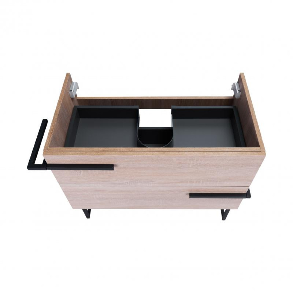Комплект Qtap Taurus Whitish oak підлогова тумба + раковина врізна QT2471TNT803WO