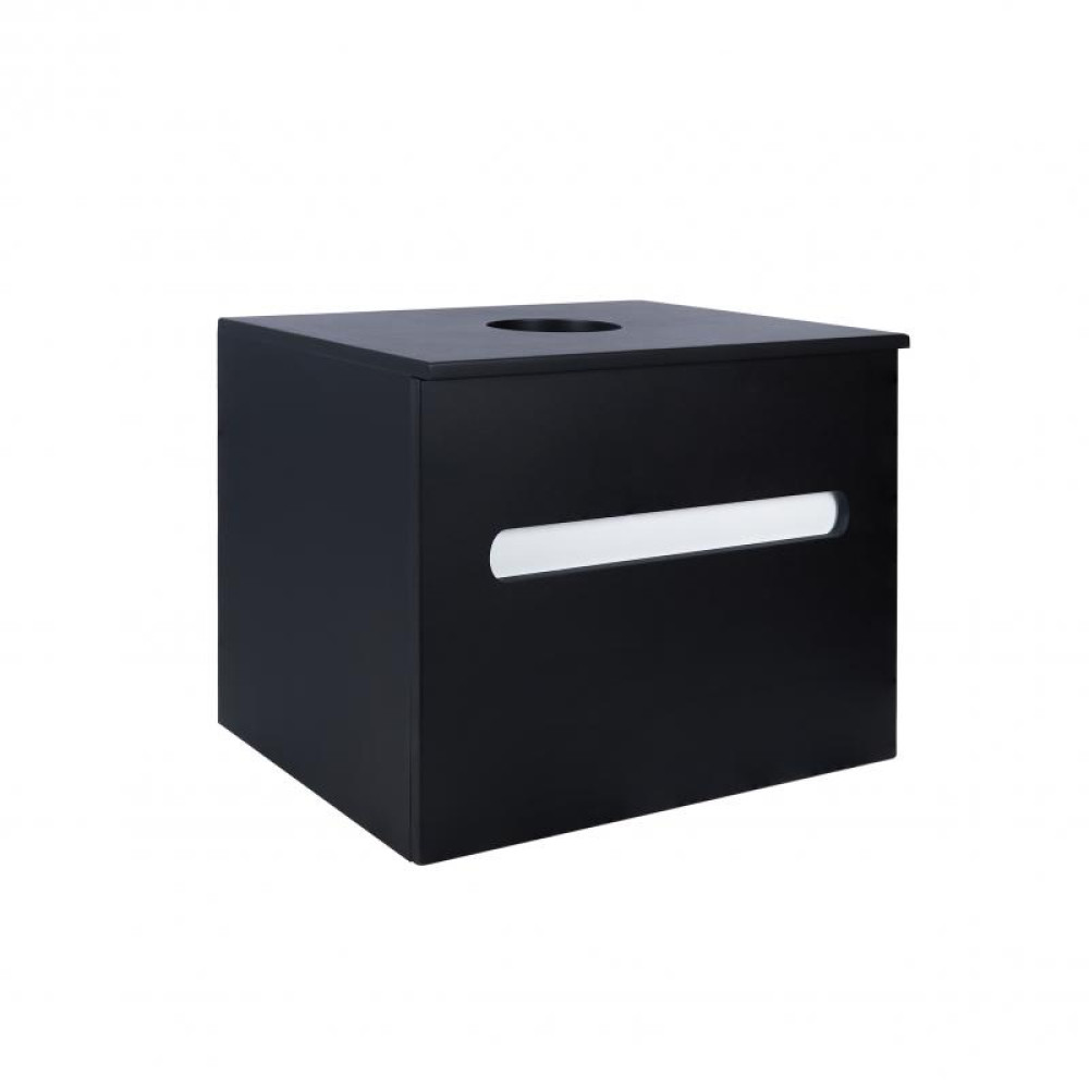 Тумба підвісна Qtap Virgo 600х476х469 Black / White зі стільницею QT1879TPА602BW