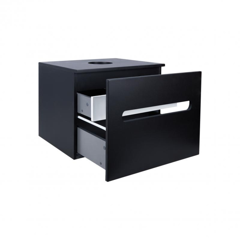 Тумба підвісна Qtap Virgo 600х476х469 Black / White зі стільницею QT1879TPА602BW