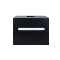 Тумба підвісна Qtap Virgo 600х476х469 Black / White зі стільницею QT1879TPА602BW