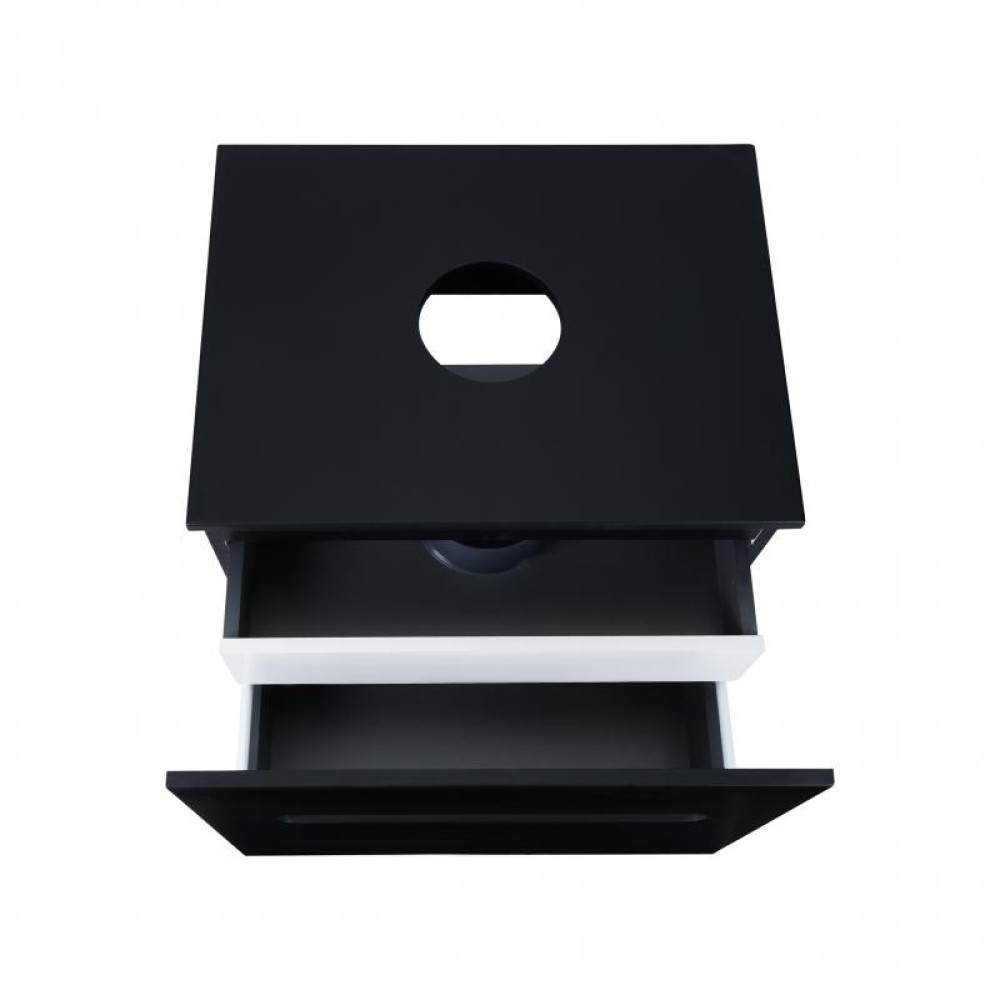 Тумба підвісна Qtap Virgo 600х476х469 Black / White зі стільницею QT1879TPА602BW