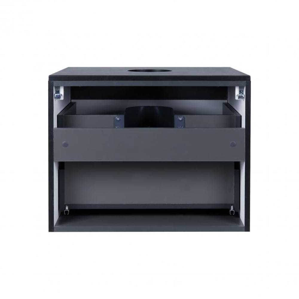 Тумба підвісна Qtap Virgo 600х476х469 Black / White зі стільницею QT1879TPА602BW
