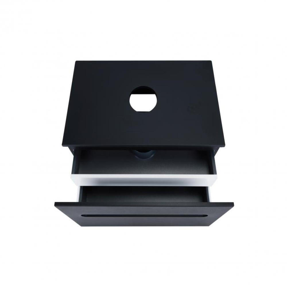 Тумба підвісна Qtap Virgo Black/White зі стільницею QT1879TPА702BW