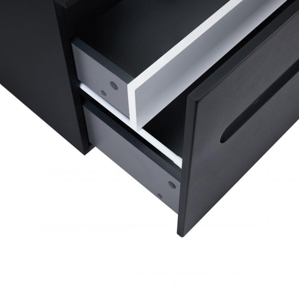 Тумба підвісна Qtap Virgo Black/White зі стільницею QT1879TPА802BW