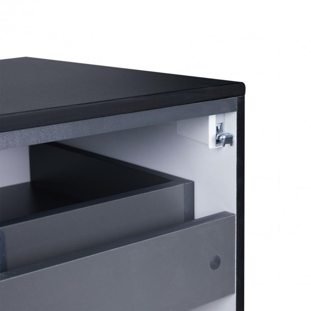 Тумба підвісна Qtap Virgo Black/White зі стільницею QT1879TPА802BW