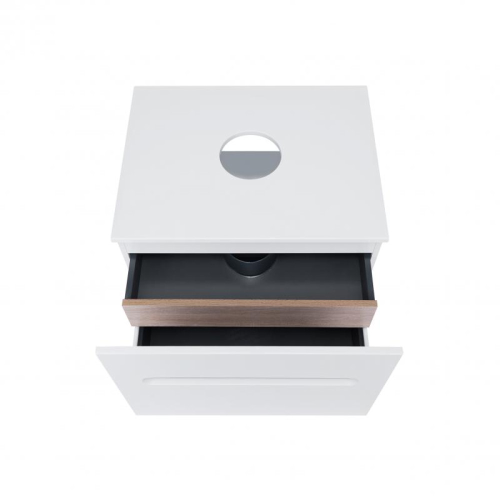 Тумба підвісна Qtap Virgo 600х476х469 White / Whitish oak зі стільницею QT1879TPА601WWO