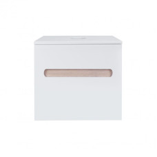Тумба подвесная Qtap Virgo 600х476х469 White/Whitish oak со столешницей QT1879TPА601WWO