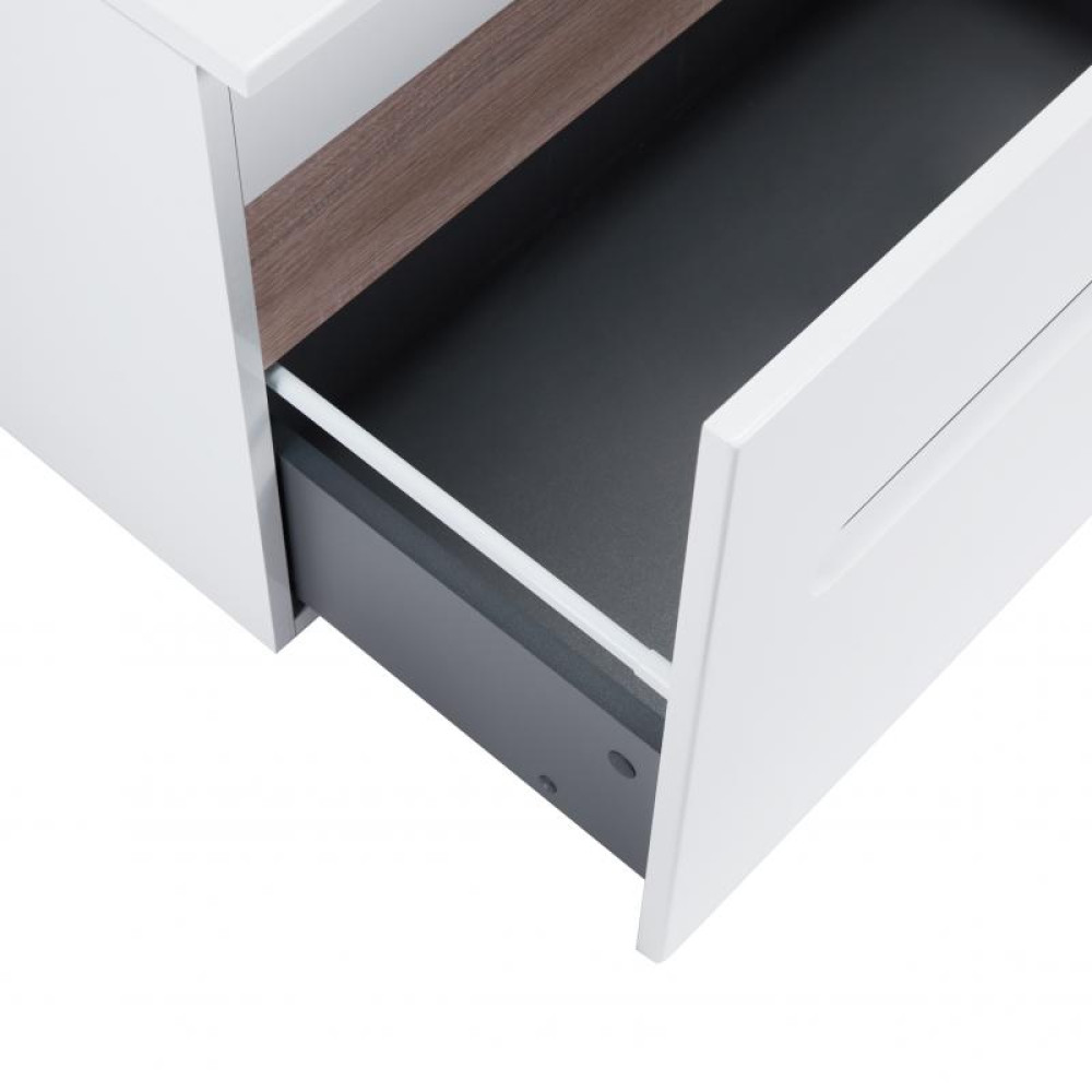 Тумба підвісна Qtap Virgo 600х476х469 White / Whitish oak зі стільницею QT1879TPА601WWO