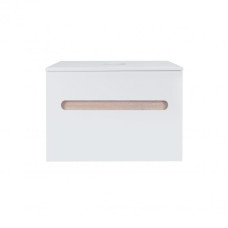 Тумба подвесная Qtap Virgo 700х476х469 White/Whitish oak со столешницей QT1879TPА701WWO