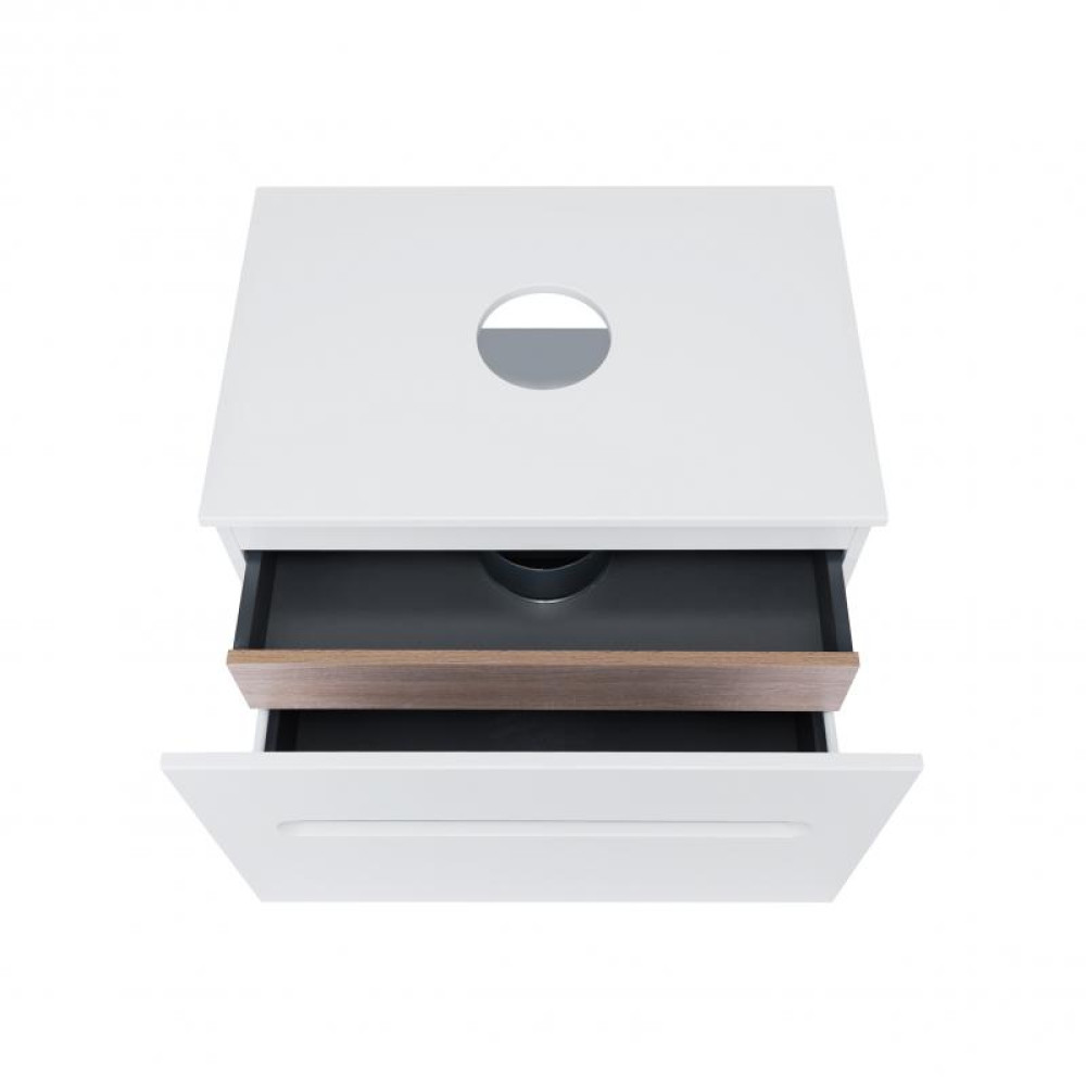 Тумба підвісна Qtap Virgo 700х476х469 White / Whitish oak зі стільницею QT1879TPА701WWO