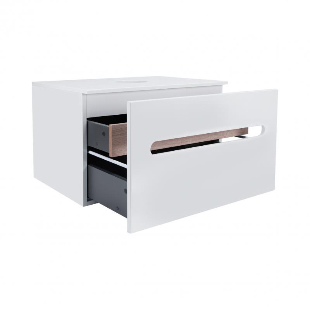 Тумба підвісна Qtap Virgo White/Whitish oak зі стільницею QT1879TPА801WWO