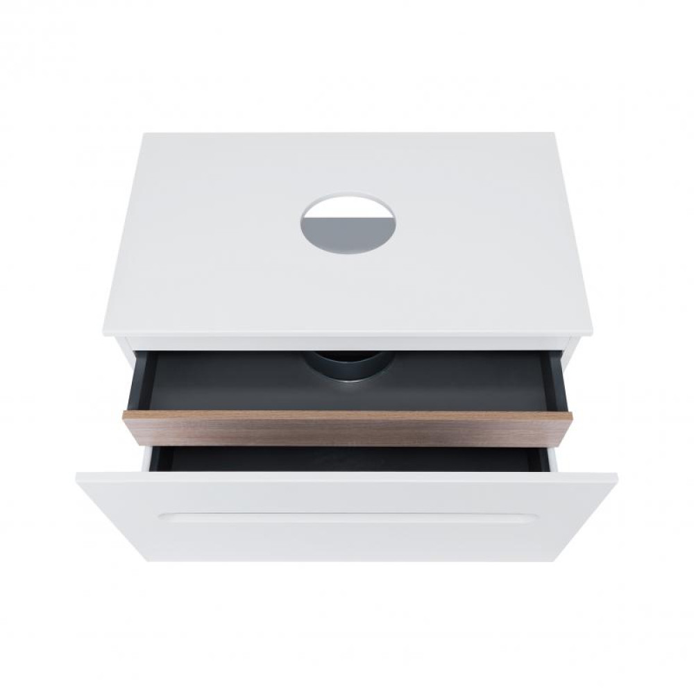Тумба підвісна Qtap Virgo White/Whitish oak зі стільницею QT1879TPА801WWO