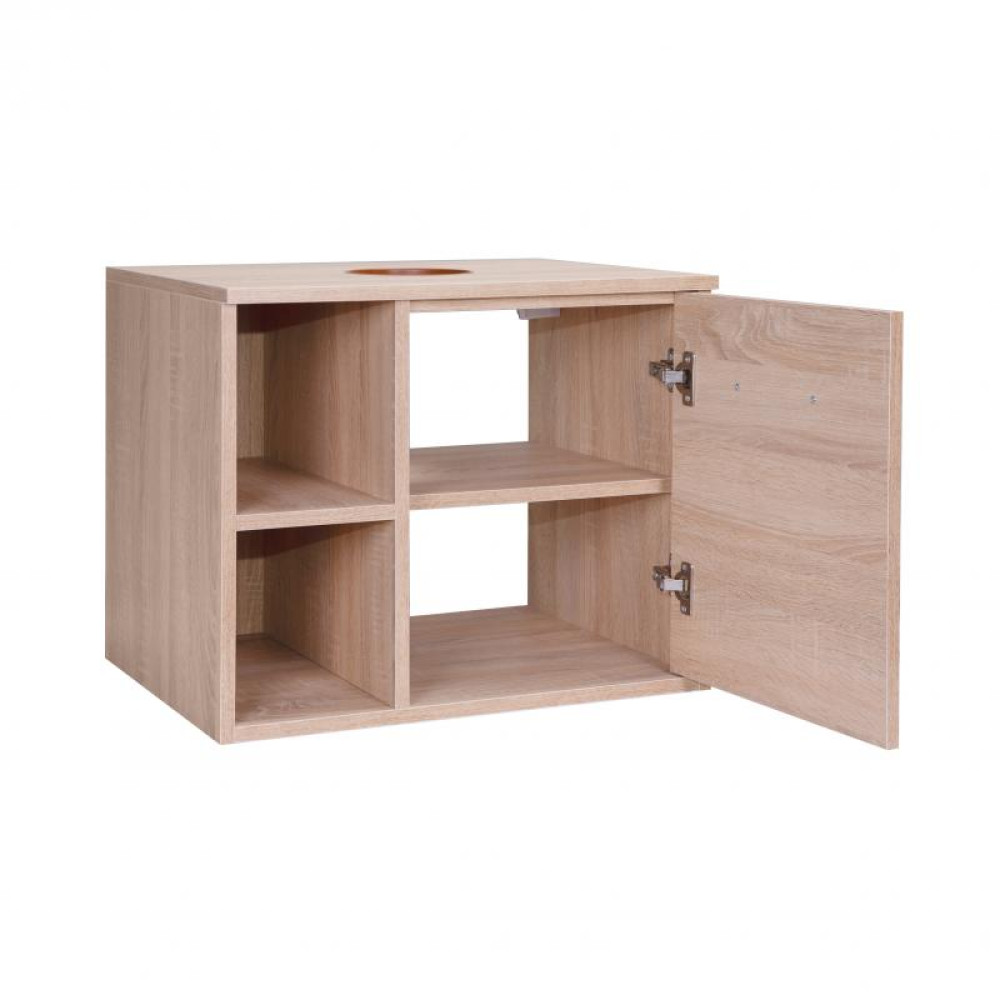 Тумба підвісна Qtap Pisces 600х480х437 Whitish oak зі стільницею QT2579TPL603WO