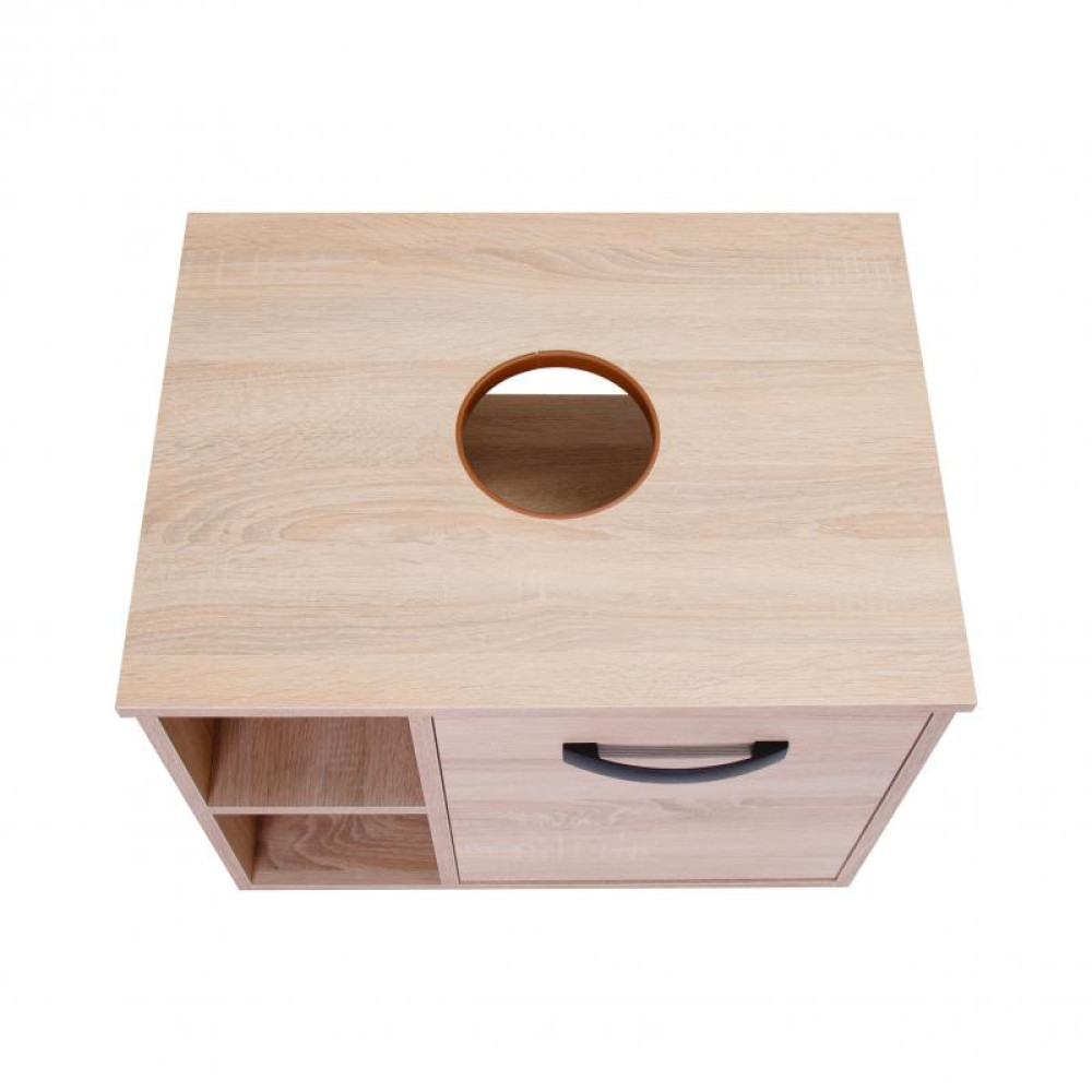 Тумба підвісна Qtap Pisces 600х480х437 Whitish oak зі стільницею QT2579TPL603WO