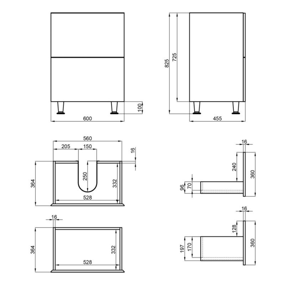 Тумба підлогова Qtap Tern White QT1773TNL601W