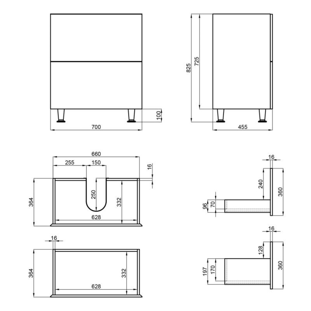 Тумба підлогова Qtap Tern White QT1773TNL701W