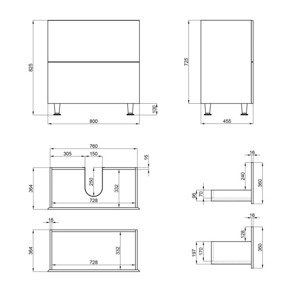 Тумба підлогова Qtap Tern White QT1773TNL801W