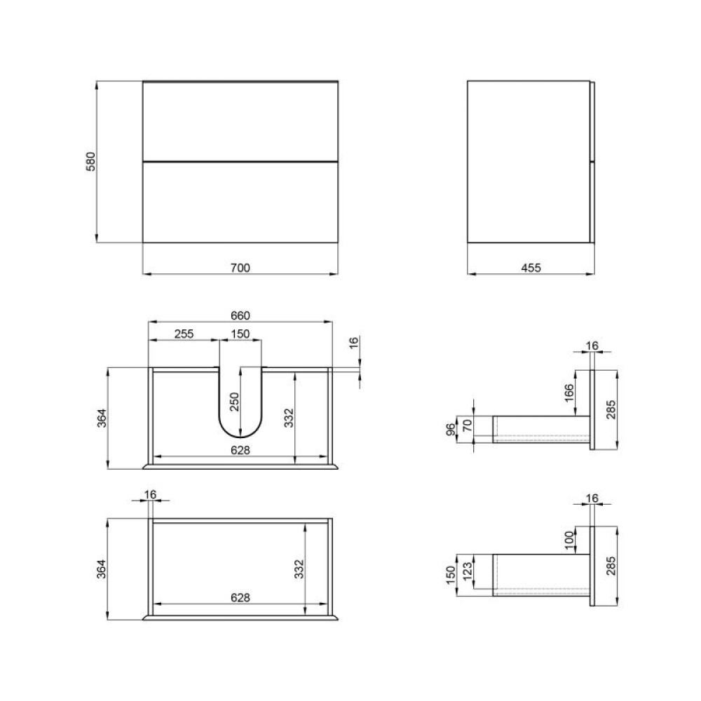 Тумба підвісна Qtap Tern Matt black QT1774TPL702MB