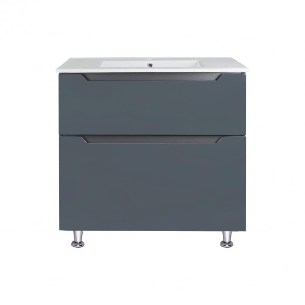 Комплект Qtap Scorpio Graphite тумба для підлоги + раковина врізна QT1471TNВ8023080CG 