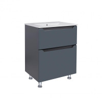 Комплект Qtap Scorpio Graphite тумба напольная + раковина врезная QT1471TNВ6023060CG