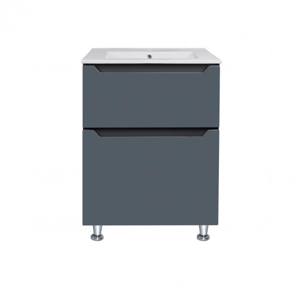 Комплект Qtap Scorpio Graphite тумба для підлоги + раковина врізна QT1471TNВ6023060CG