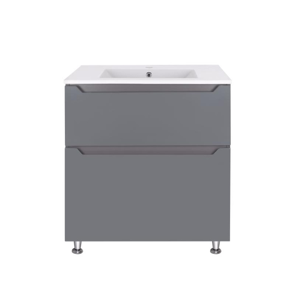 Комплект Qtap Scorpio Graphite тумба підлогова + раковина врізна QT1471TNВ7023070CG