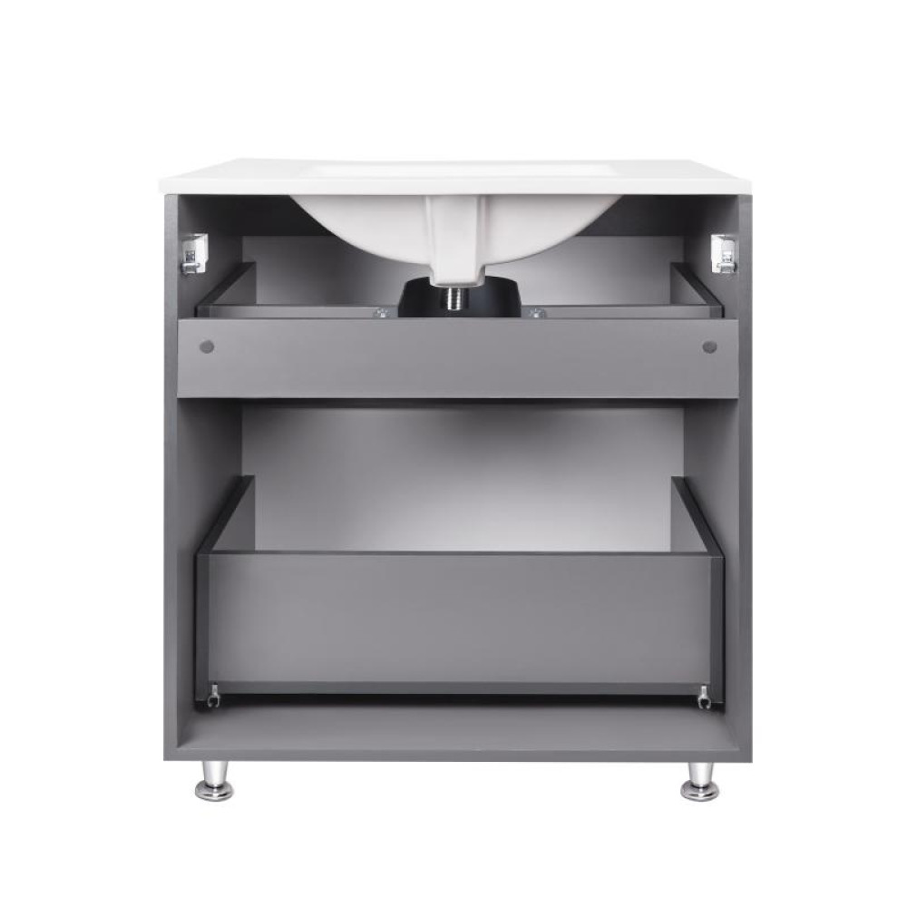 Комплект Qtap Scorpio Graphite тумба підлогова + раковина врізна QT1471TNВ7023070CG