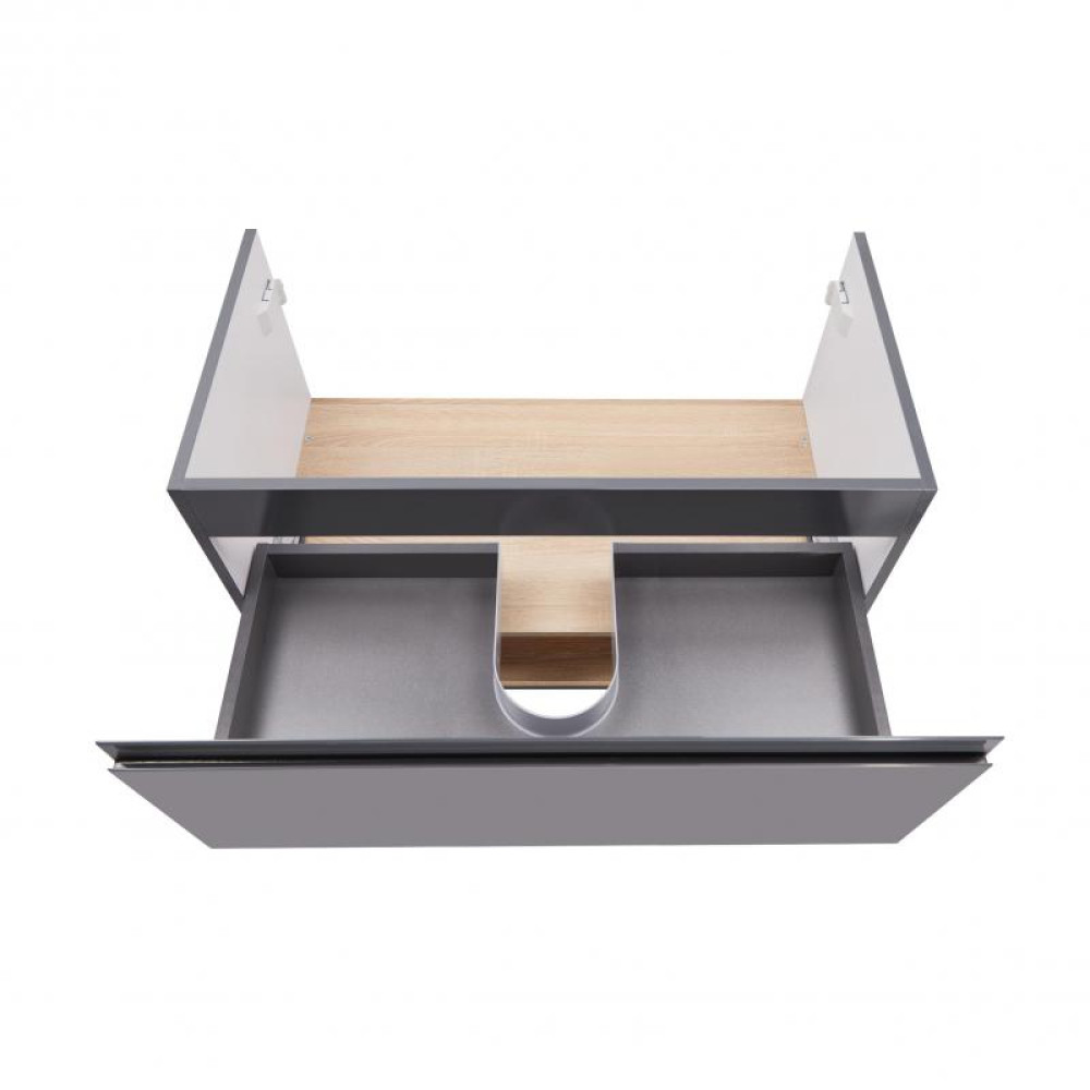 Тумба підвісна Qtap Robin GRAPHITE/WHITISH OAK QT1374TPВ9002NGWO