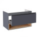 Тумба підвісна Qtap Robin GRAPHITE/WHITISH OAK QT1374TPВ1002NGWO