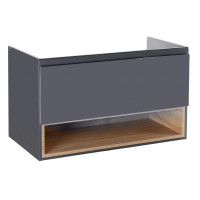 Тумба підвісна Qtap Robin GRAPHITE/WHITISH OAK QT1374TPВ1002NGWO
