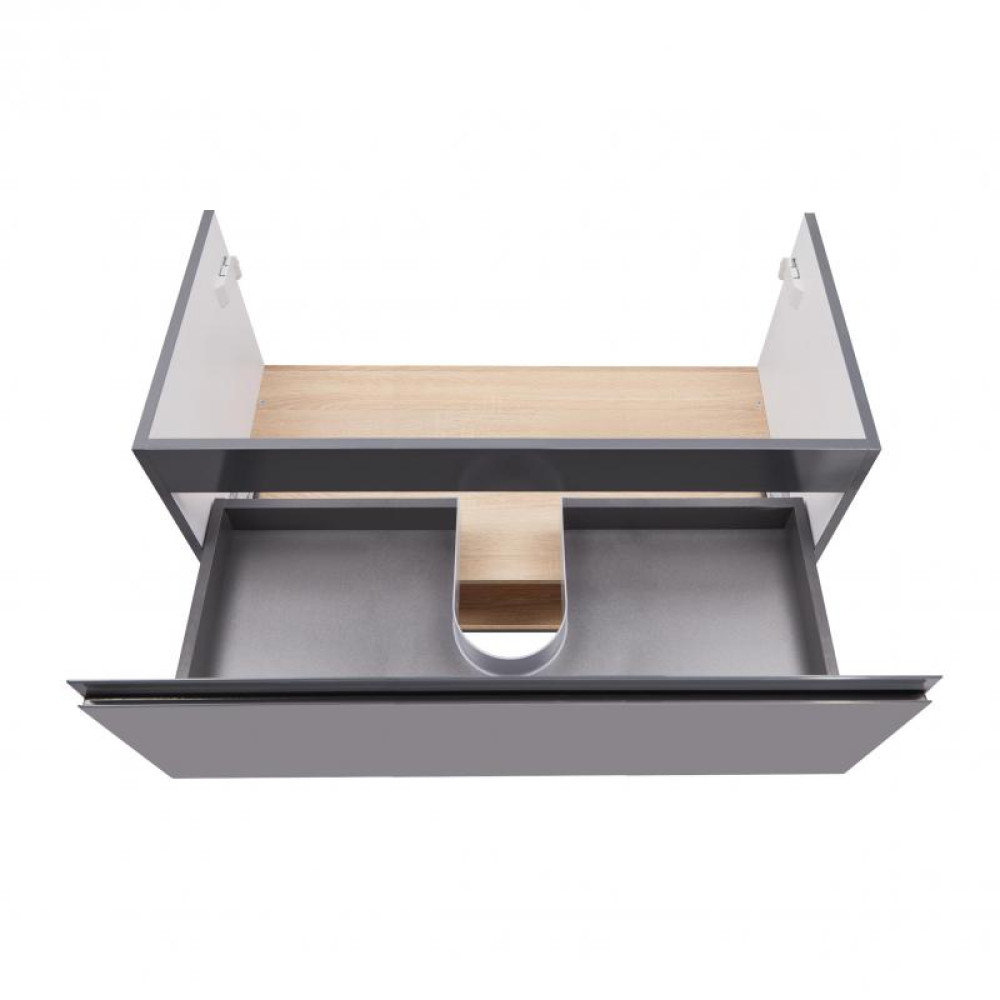 Тумба підвісна Qtap Robin GRAPHITE/WHITISH OAK QT1374TPВ1002NGWO