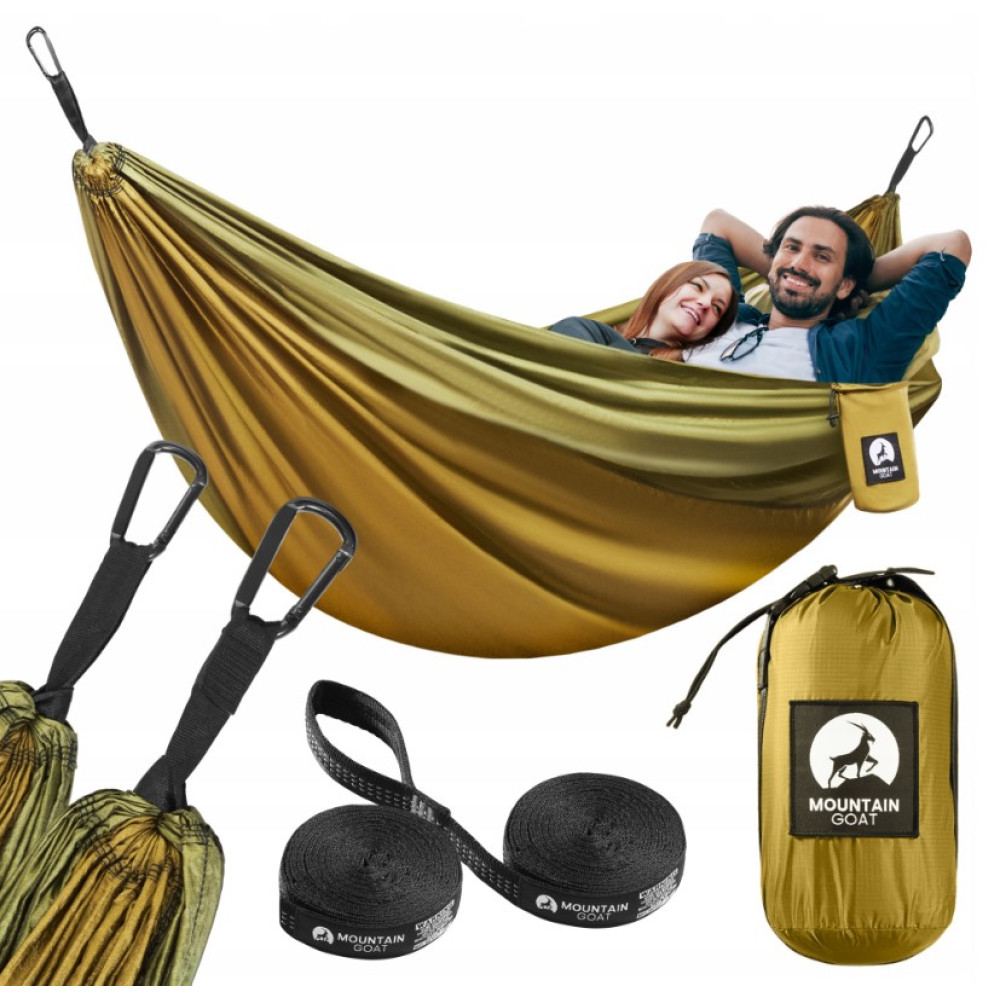 Туристический гамак Mountain Goat 300 x 200 см двухместный, подвесной Olive (P-5905973403139)